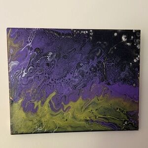 Abstract Purple and Green Canvas Art